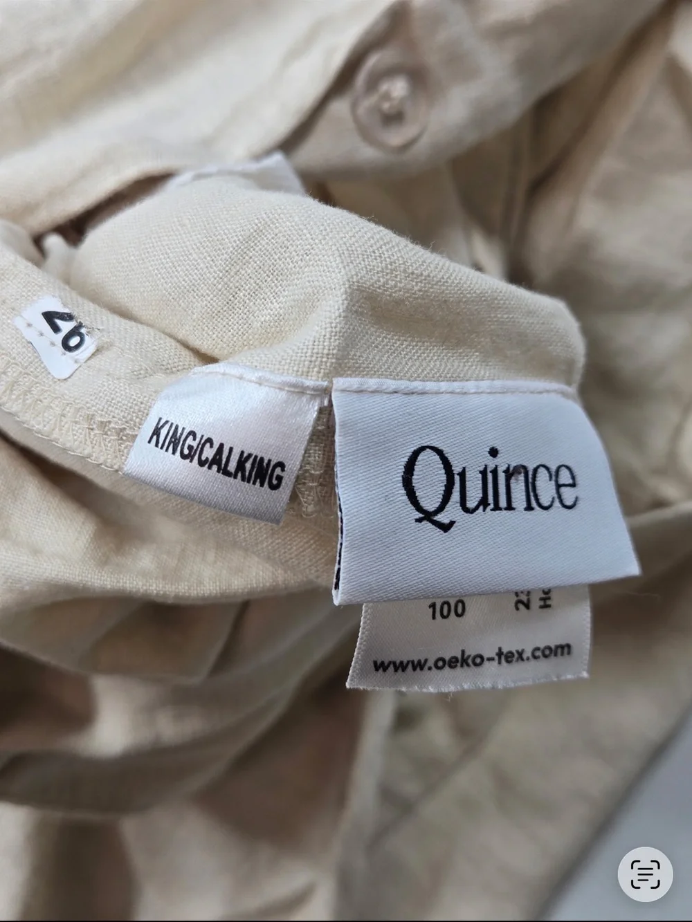 QUINCE European Linen Duvet Cover King/Cal King Oat 0545